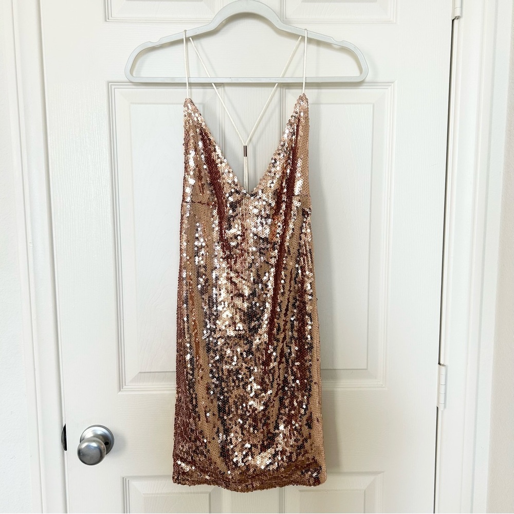 Sequined Open Back Dress